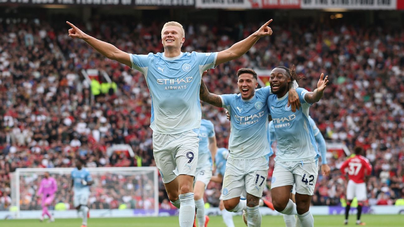 十人曼城客场1-0力克曼联 哈兰德破门 马雷斯卡首夺德比